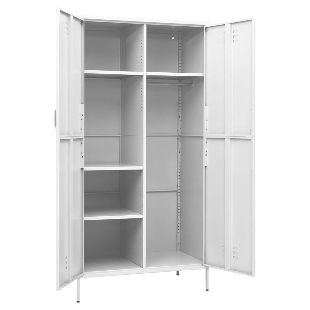 Vaatekaappi valkoinen 90x50x180 cm teräs - Sisustajankoti.fi