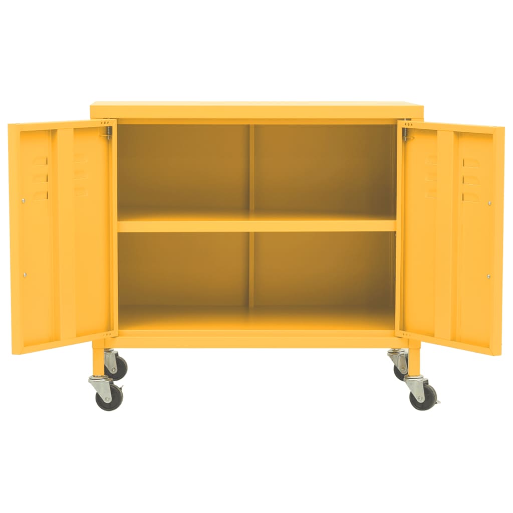 Varastokaappi sinapinkeltainen 60x35x49 cm teräs - Sisustajankoti.fi