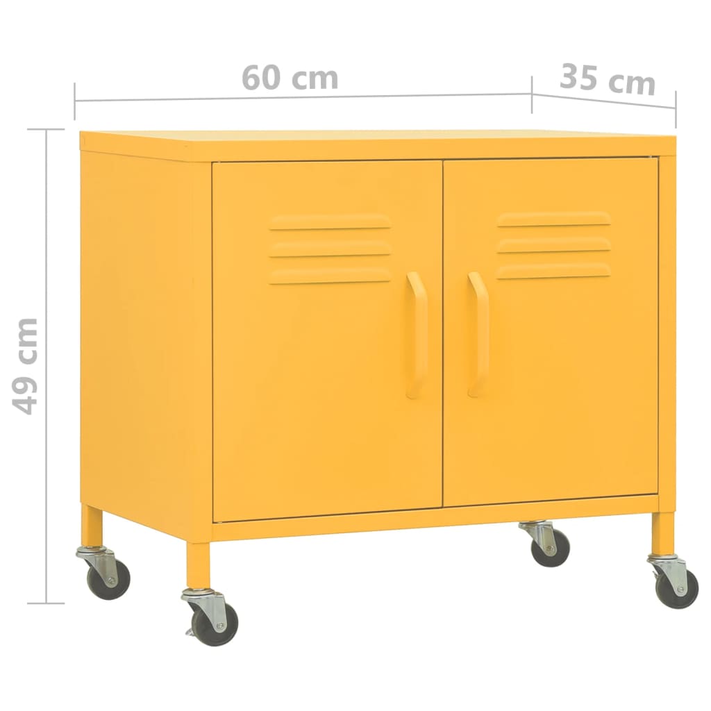 Varastokaappi sinapinkeltainen 60x35x49 cm teräs - Sisustajankoti.fi
