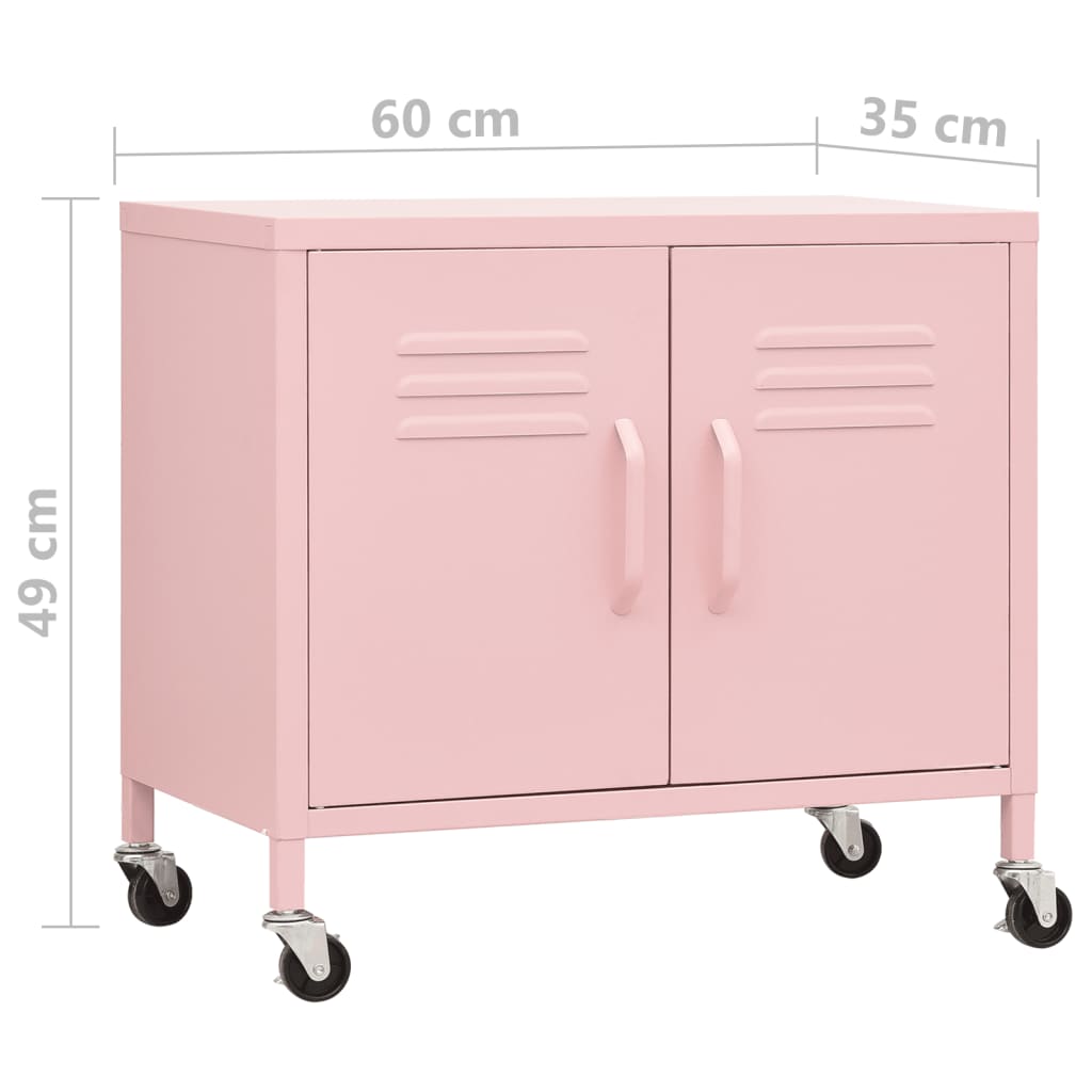 Varastokaappi pinkki 60x35x49 cm teräs - Sisustajankoti.fi