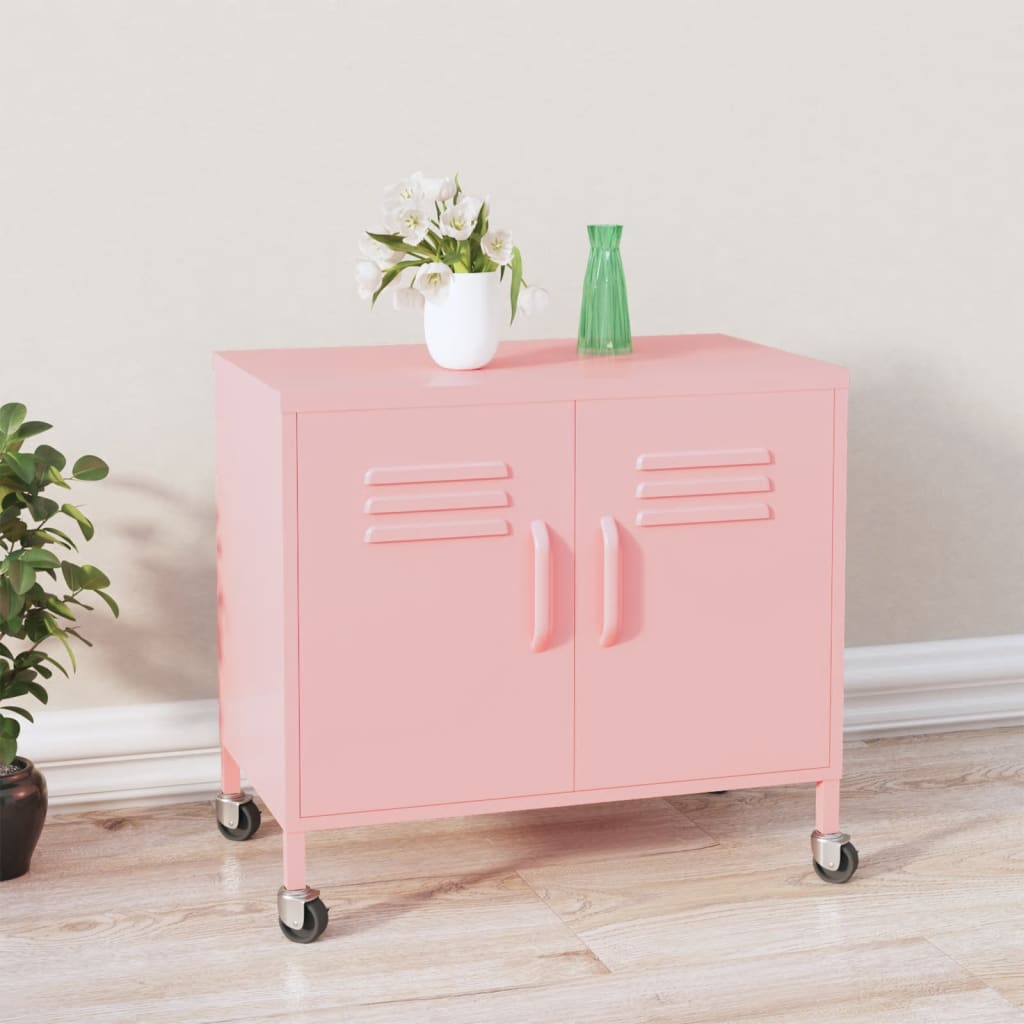Varastokaappi pinkki 60x35x49 cm teräs - Sisustajankoti.fi