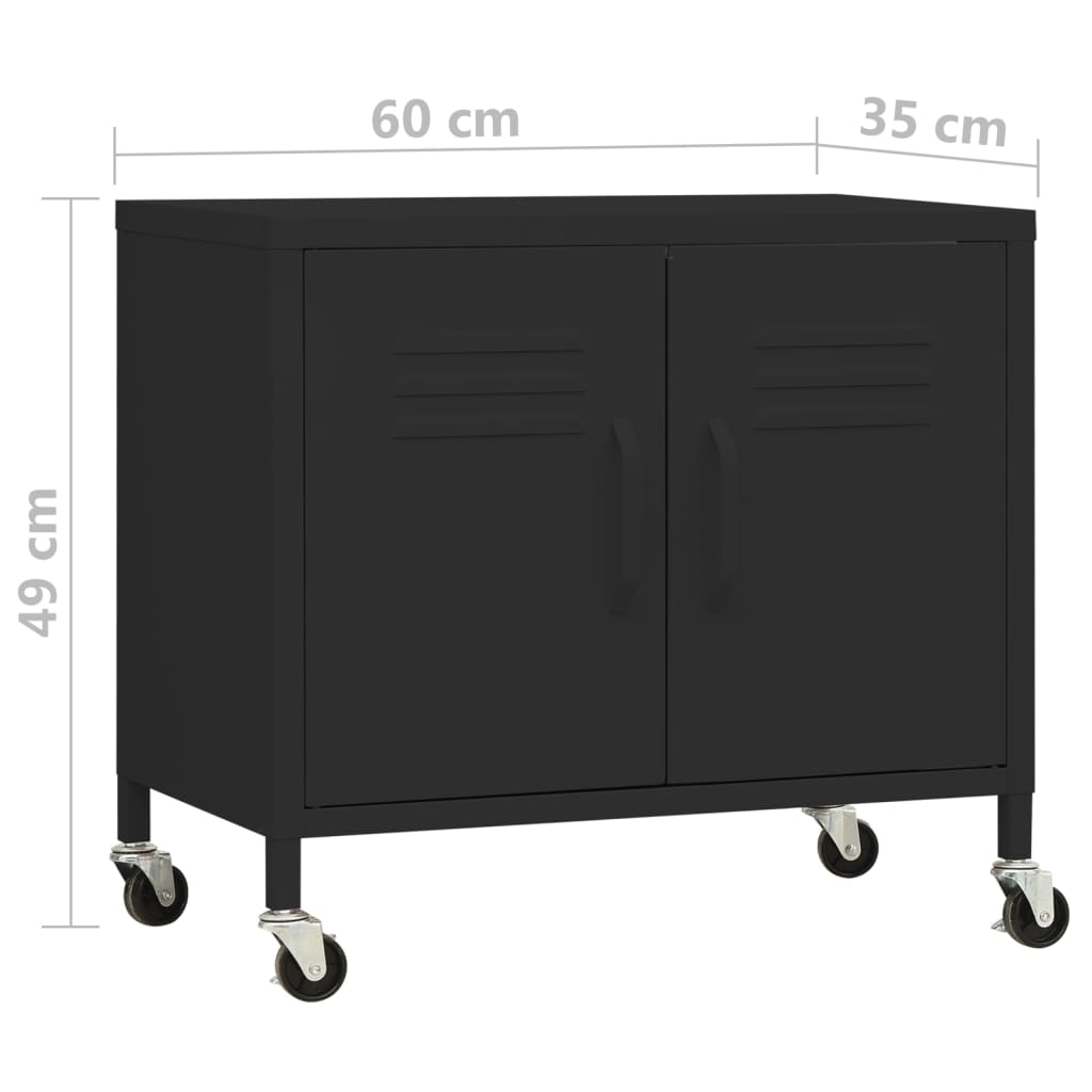 Varastokaappi musta 60x35x49 cm teräs - Sisustajankoti.fi