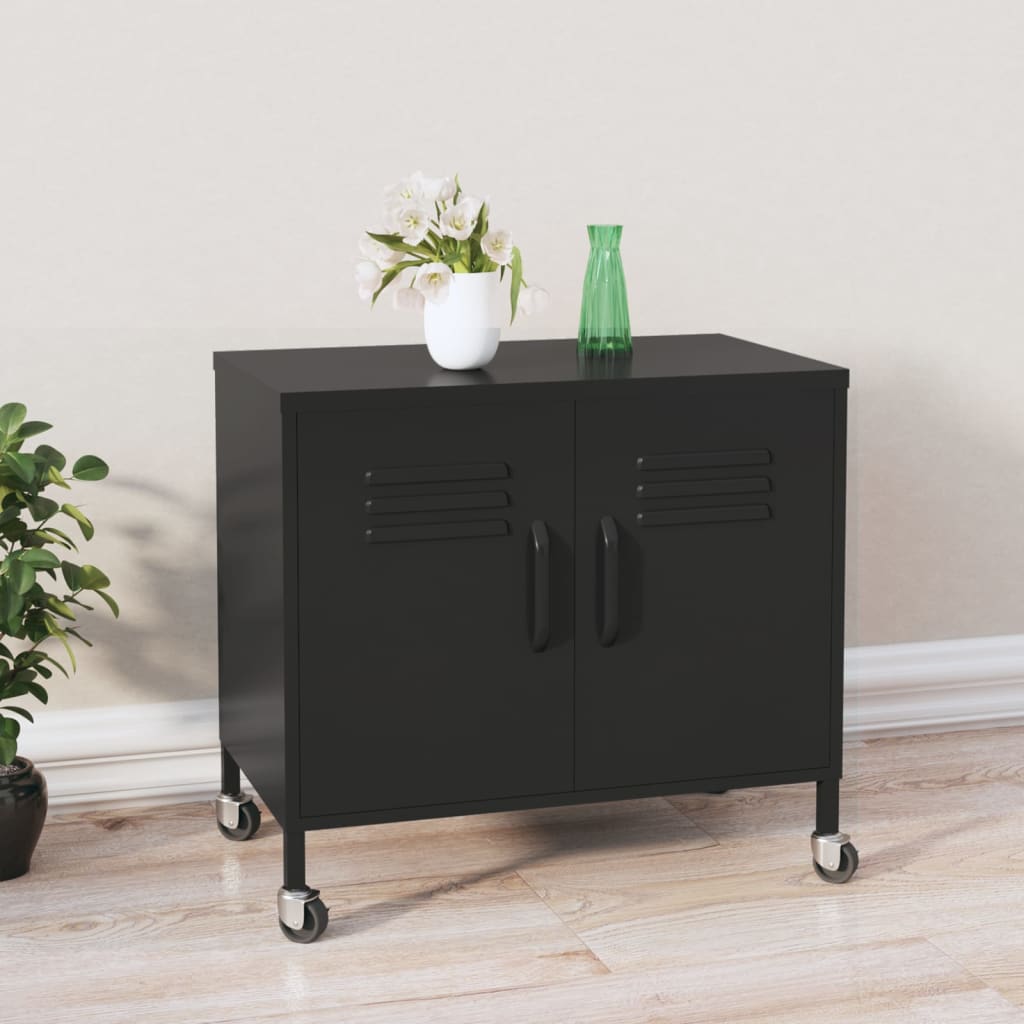 Varastokaappi musta 60x35x49 cm teräs - Sisustajankoti.fi