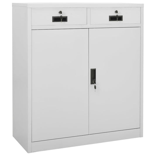 Toimistokaappi vaaleanharmaa 90x40x102 cm teräs - Sisustajankoti.fi