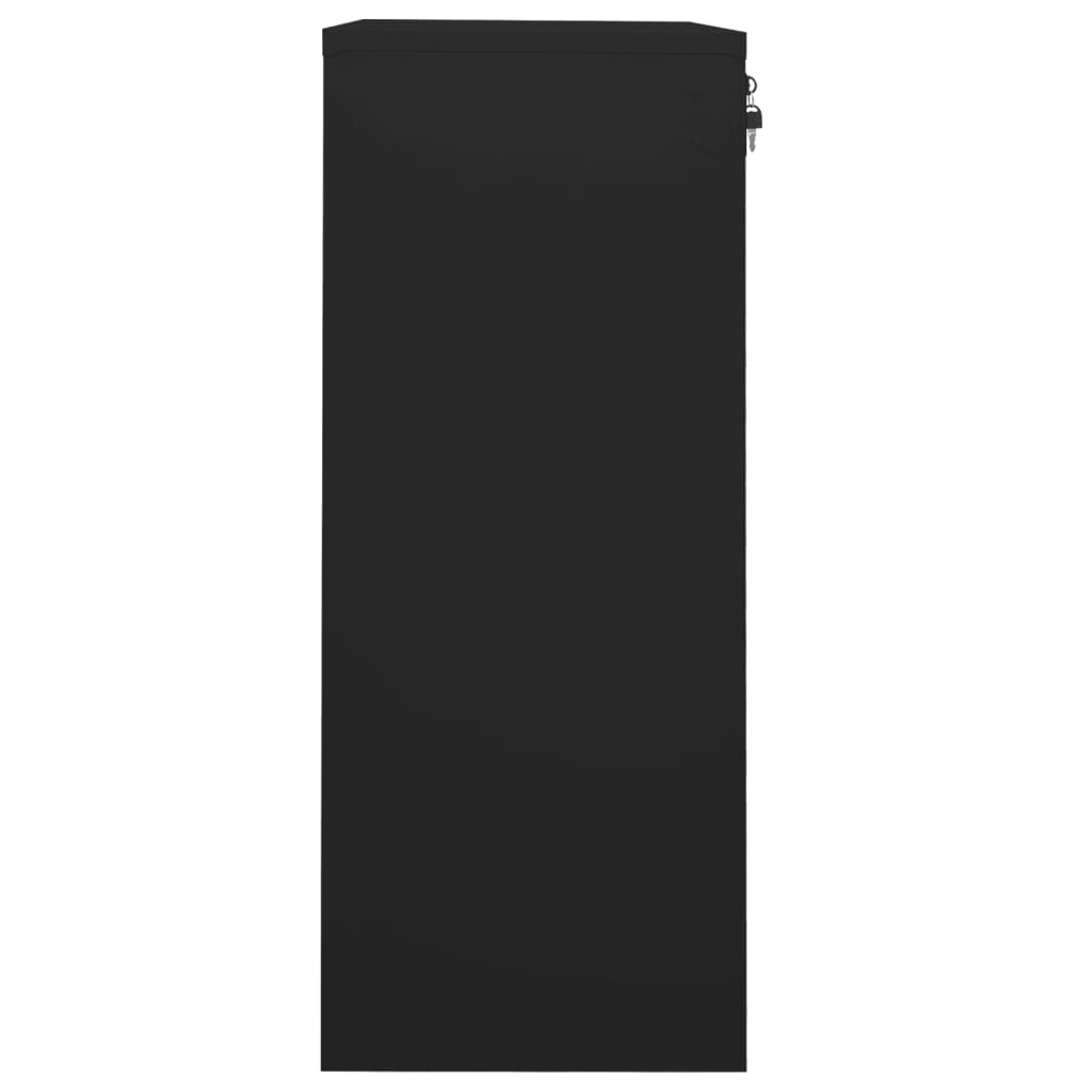Toimistokaappi musta 90x40x102 cm teräs - Sisustajankoti.fi