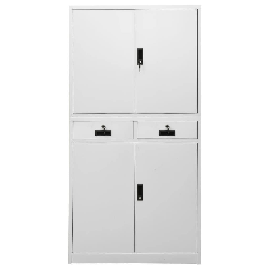 Toimistokaappi vaaleanharmaa 90x40x180 cm teräs - Sisustajankoti.fi