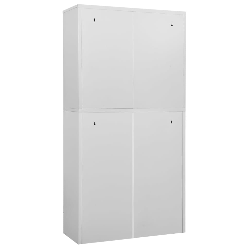 Toimistokaappi vaaleanharmaa 90x40x180 cm teräs - Sisustajankoti.fi