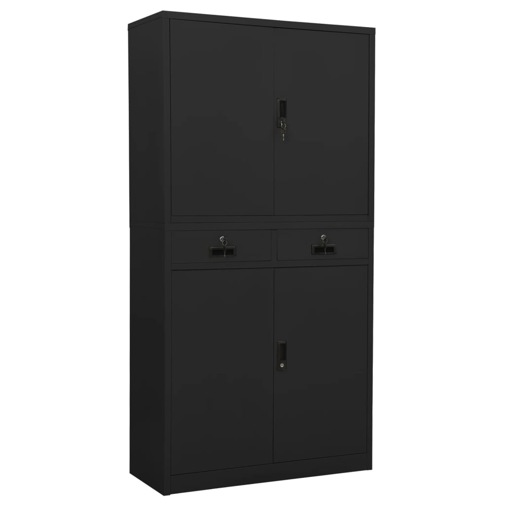 Toimistokaappi antrasiitti 90x40x180 cm teräs - Sisustajankoti.fi
