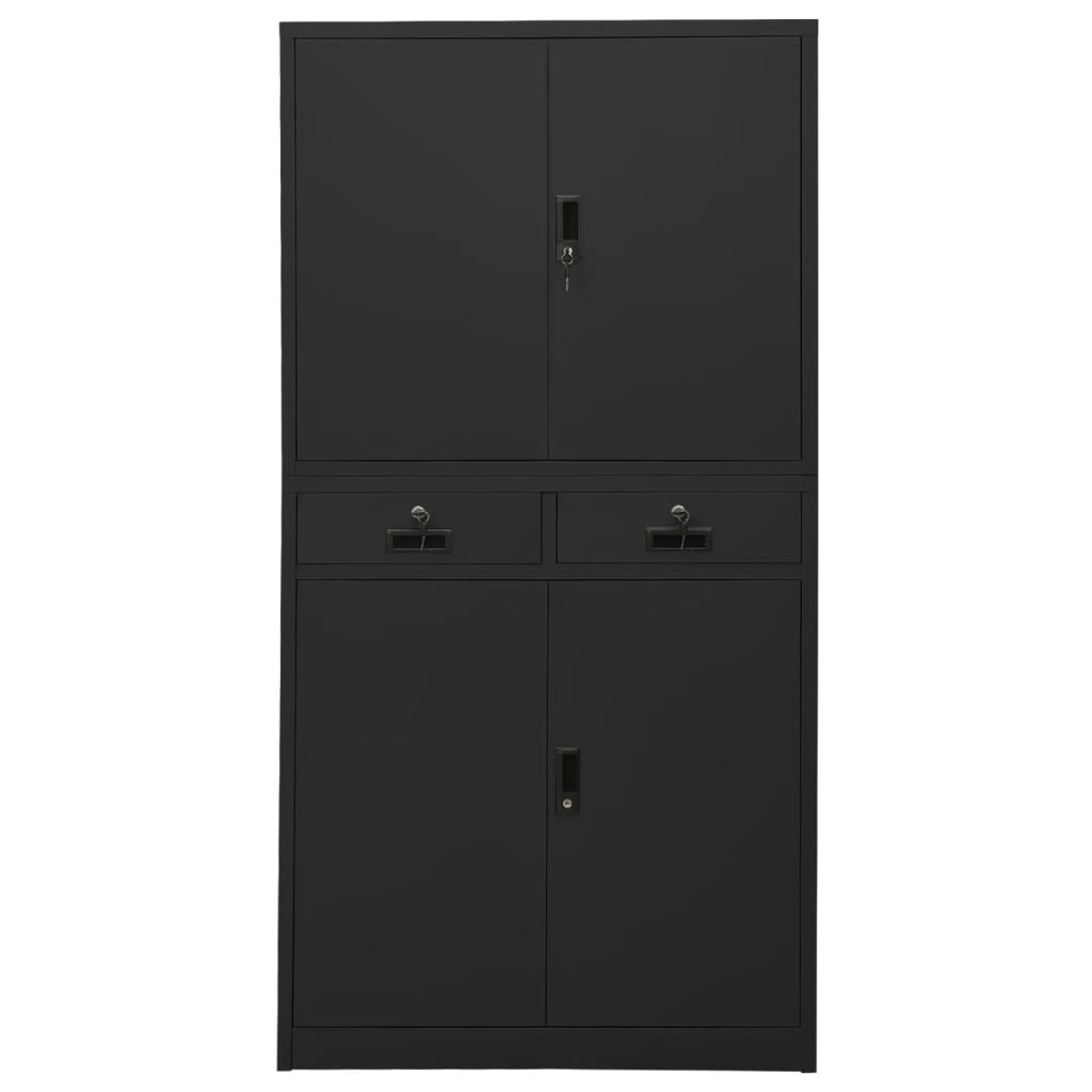 Toimistokaappi antrasiitti 90x40x180 cm teräs - Sisustajankoti.fi