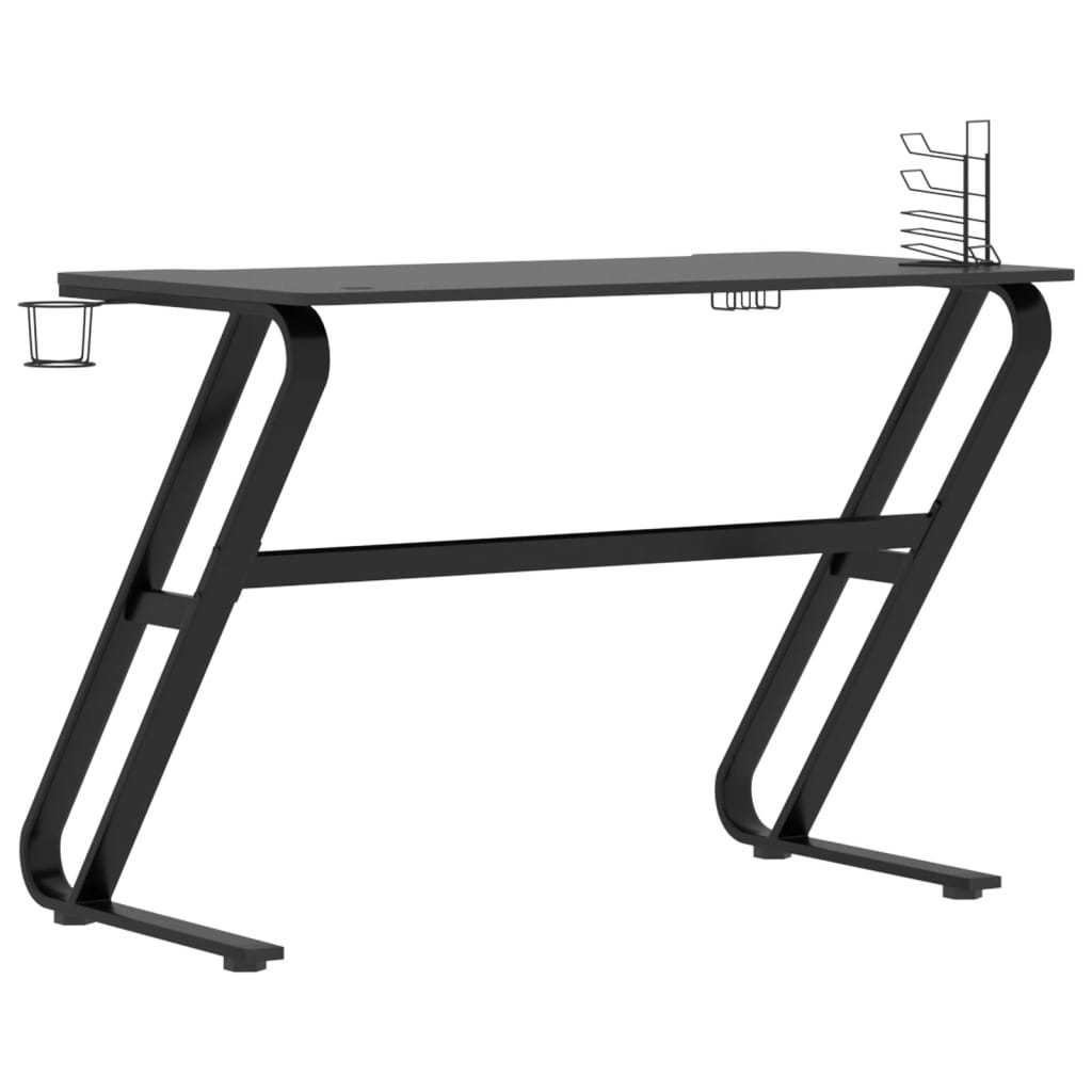 Pelipöytä ZZ-muotoisilla jaloilla musta 110x60x75 cm - Sisustajankoti.fi