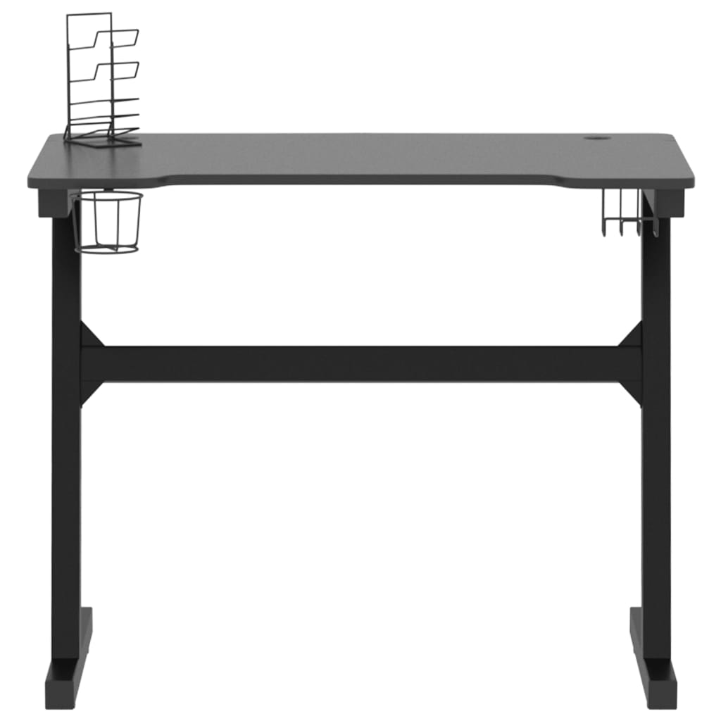 Pelipöytä LED-valot ja Z-muotoisilla jaloilla musta 90x60x75 cm - Sisustajankoti.fi