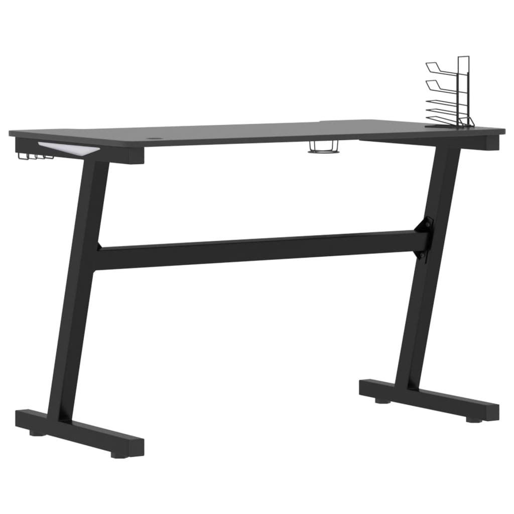 Pelipöytä LED-valot ja Z-muoto musta 110x60x75 cm - Sisustajankoti.fi