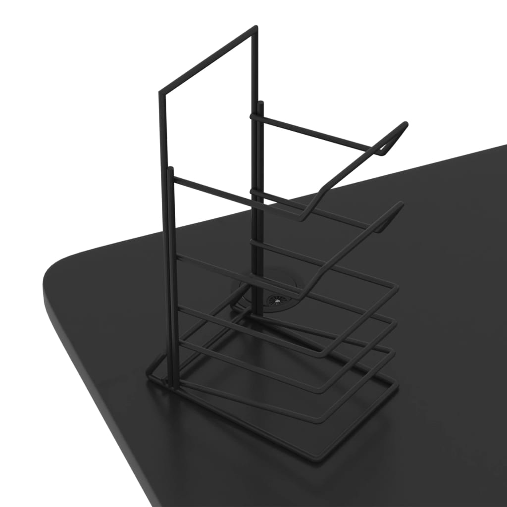 Pelipöytä LED-valot ja Z-muoto musta 110x60x75 cm - Sisustajankoti.fi