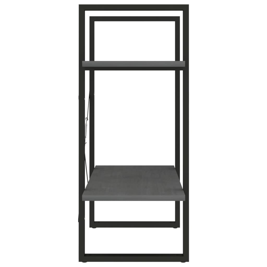 2-tasoinen kirjahylly harmaa 60x30x70 cm täysi mänty - Sisustajankoti.fi