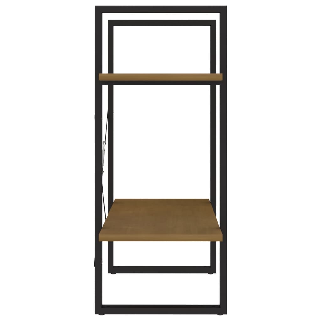 2-tasoinen kirjahylly hunajanruskea 60x30x70 cm täysi mänty - Sisustajankoti.fi