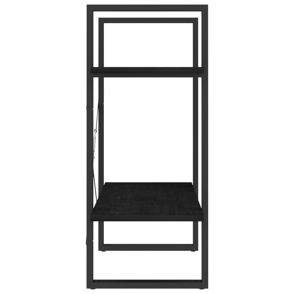 2-tasoinen kirjahylly musta 60x30x70 cm täysi mänty - Sisustajankoti.fi