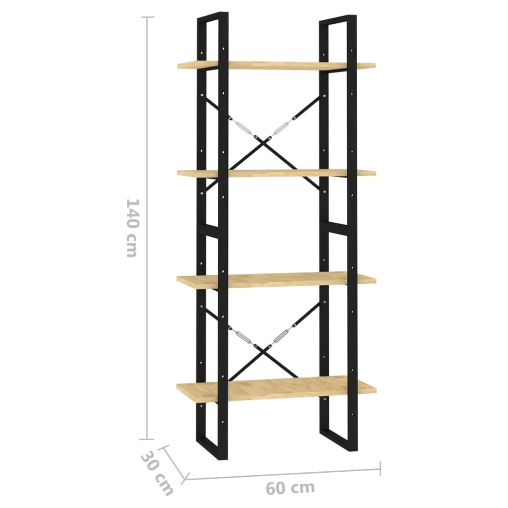 4-tasoinen kirjahylly 60x30x140 cm täysi mänty - Sisustajankoti.fi