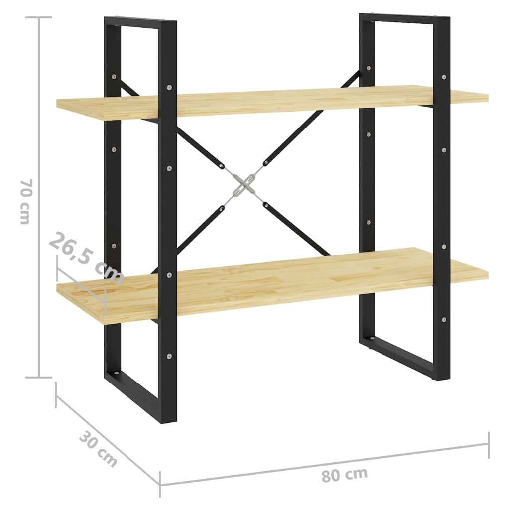 2-tasoinen kirjahylly 80x30x70 cm täysi mänty - Sisustajankoti.fi