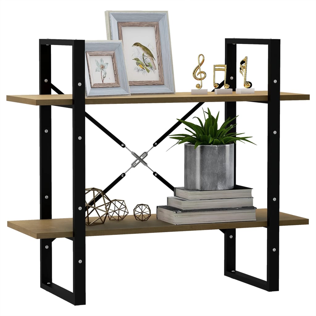 2-tasoinen kirjahylly ruskea 80x30x70 cm täysi mänty - Sisustajankoti.fi