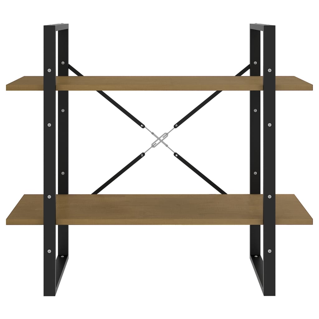 2-tasoinen kirjahylly ruskea 80x30x70 cm täysi mänty - Sisustajankoti.fi