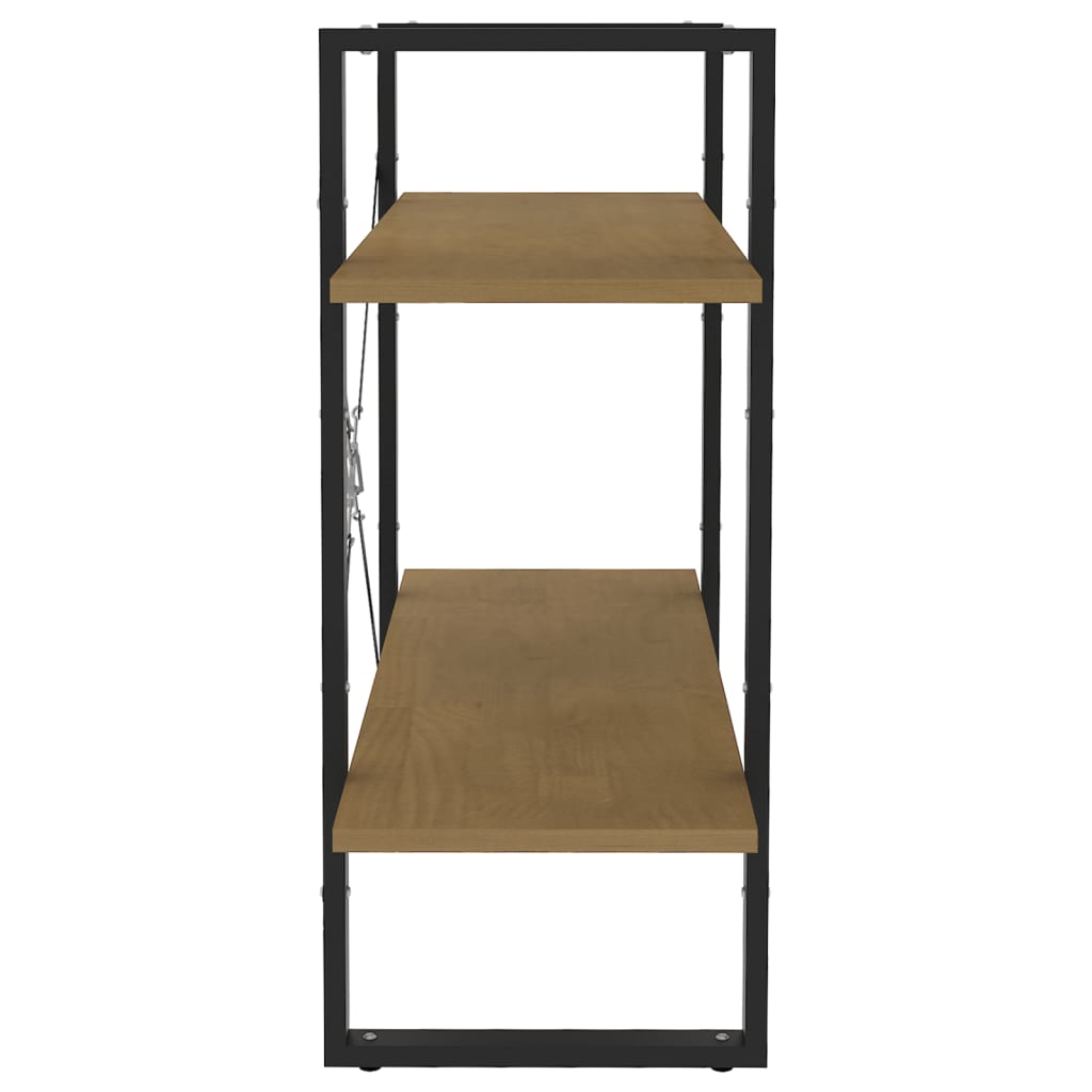 2-tasoinen kirjahylly ruskea 80x30x70 cm täysi mänty - Sisustajankoti.fi