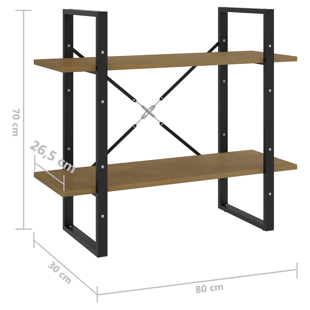 2-tasoinen kirjahylly ruskea 80x30x70 cm täysi mänty - Sisustajankoti.fi