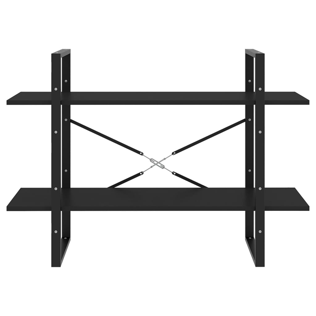 2-tasoinen kirjahylly musta 100x30x70 cm lastulevy - Sisustajankoti.fi