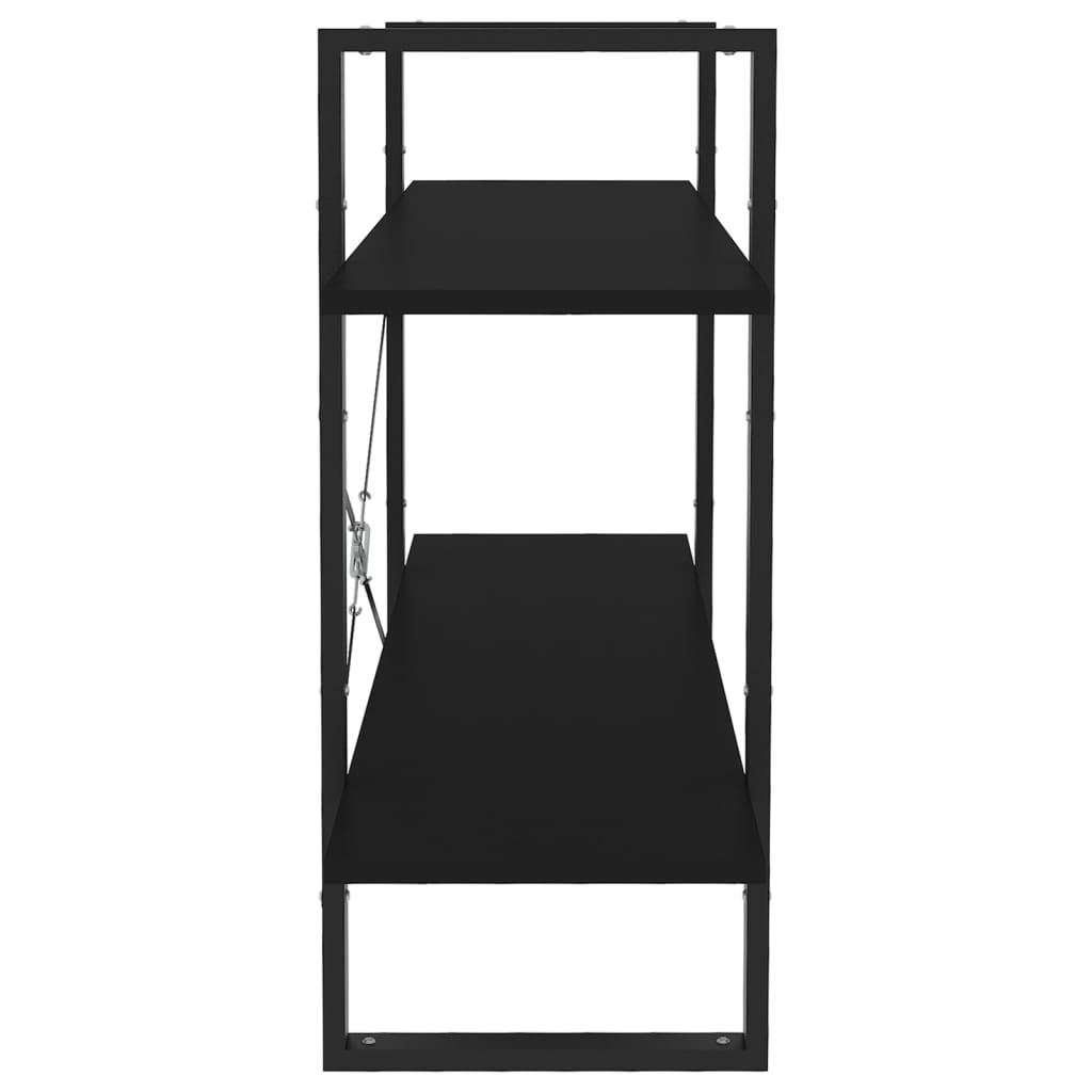 2-tasoinen kirjahylly musta 100x30x70 cm lastulevy - Sisustajankoti.fi