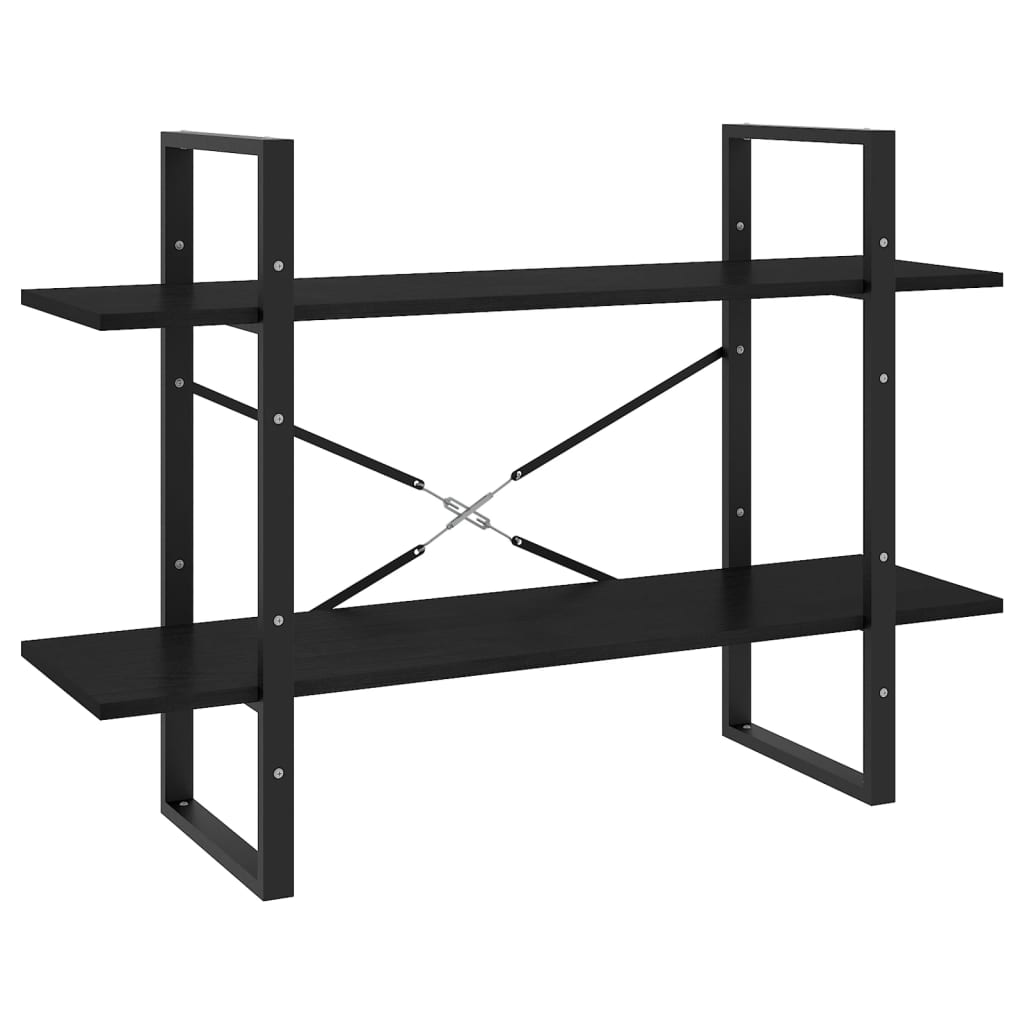 2-tasoinen kirjahylly musta 100x30x70 cm täysi mänty - Sisustajankoti.fi