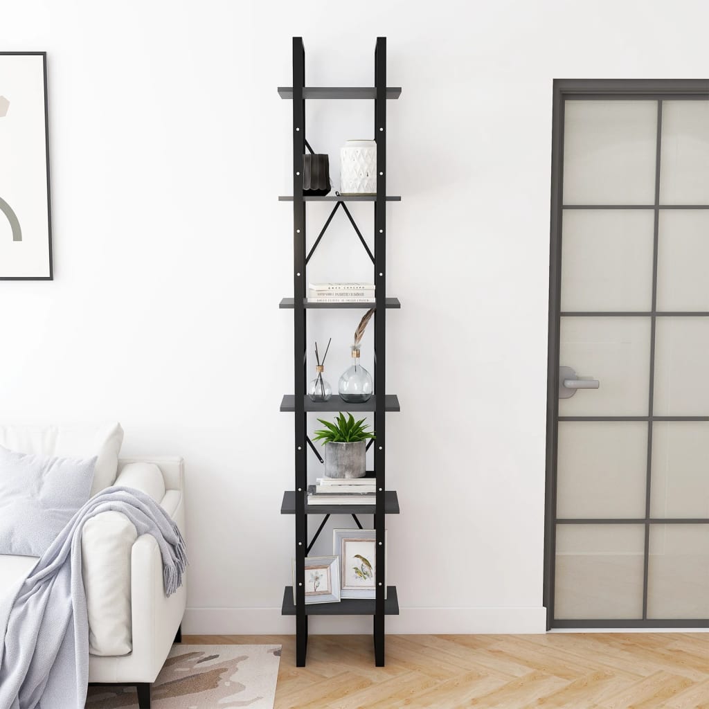 Korkea kaappi harmaa 40x30x210 cm täysi mänty - Sisustajankoti.fi