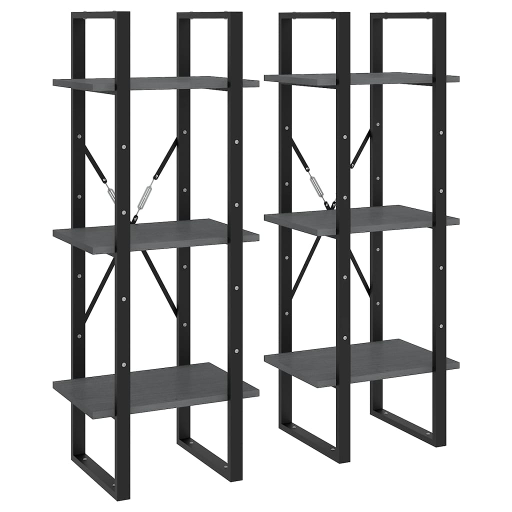 Korkea kaappi harmaa 40x30x210 cm täysi mänty - Sisustajankoti.fi