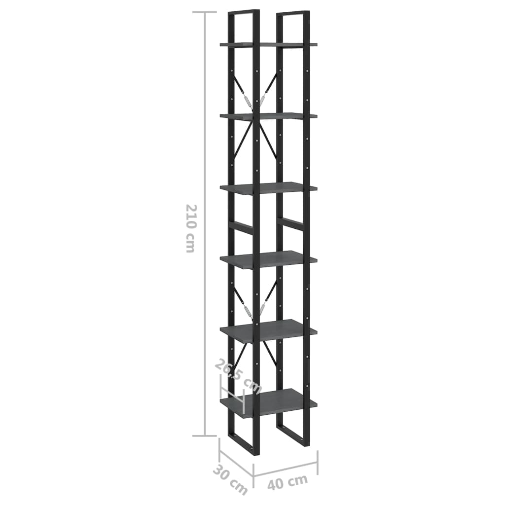 Korkea kaappi harmaa 40x30x210 cm täysi mänty - Sisustajankoti.fi