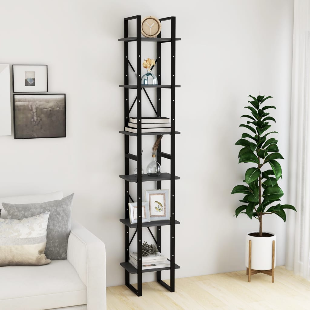 Korkea kaappi harmaa 40x30x210 cm täysi mänty - Sisustajankoti.fi