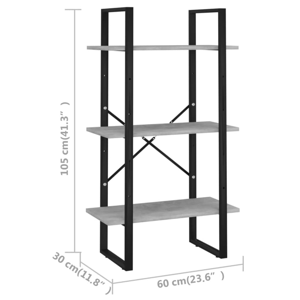 Varastohylly betoninharmaa 60x30x105 cm - Sisustajankoti.fi