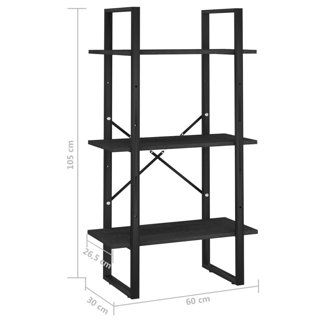 Varastohylly musta 60x30x105 cm täysi mänty - Sisustajankoti.fi
