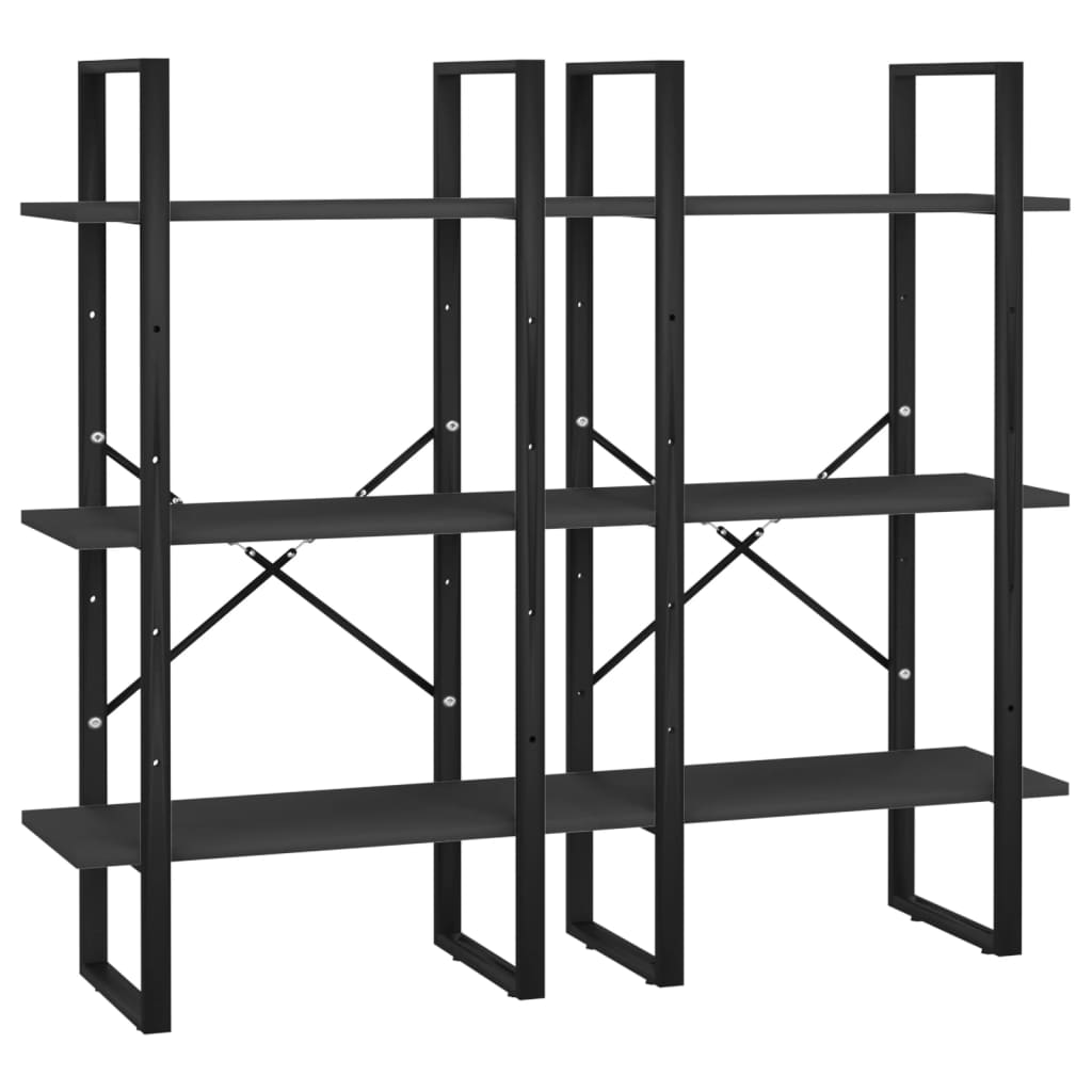 Säilytyshylly musta 60x30x210 cm tekninen puu - Sisustajankoti.fi