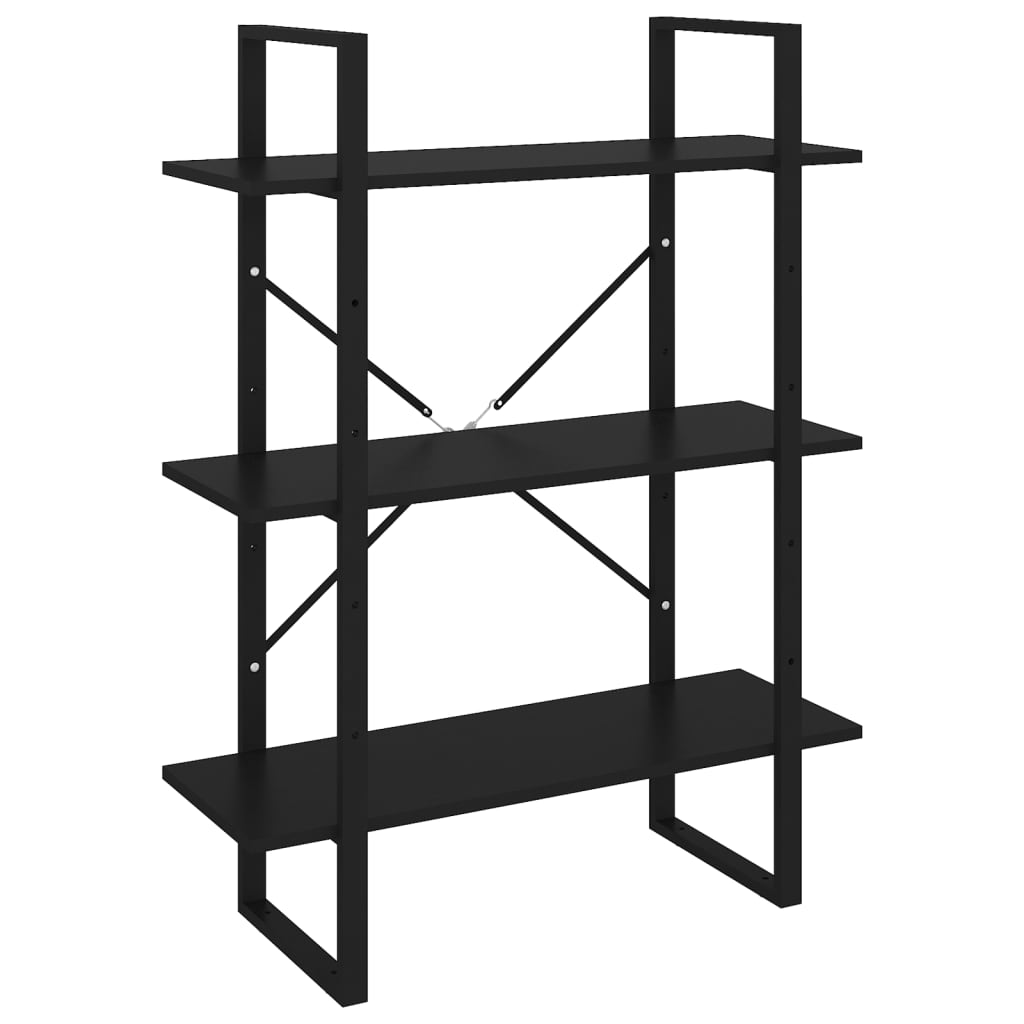 Kirjahylly musta 80x30x105 cm lastulevy - Sisustajankoti.fi