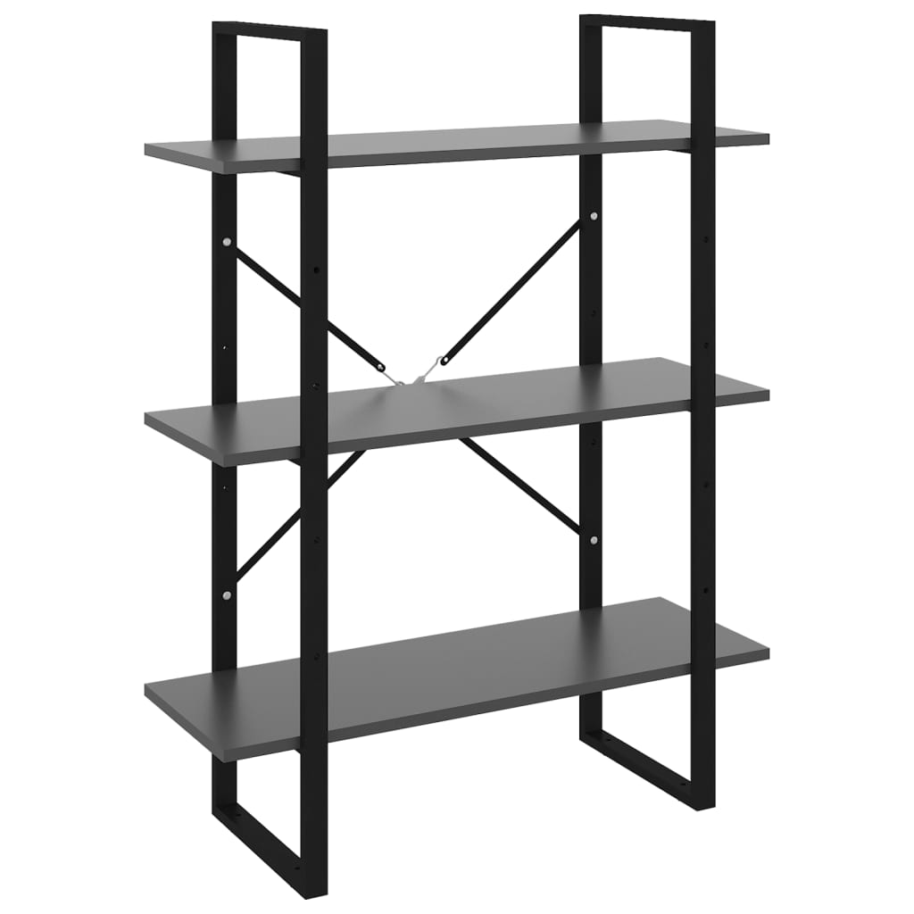 Kirjahylly harmaa 80x30x105 cm lastulevy - Sisustajankoti.fi