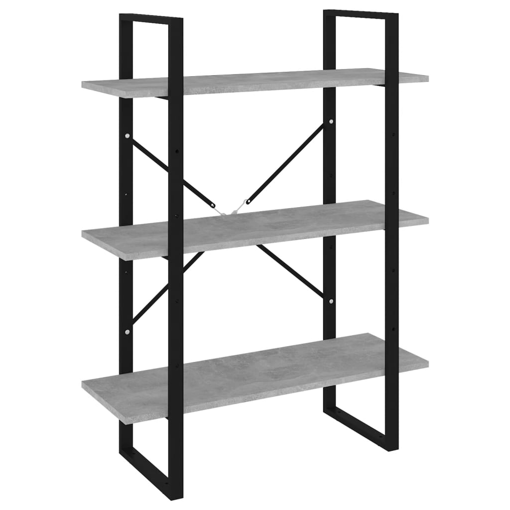 Kirjahylly betoninharmaa 80x30x105 cm lastulevy - Sisustajankoti.fi