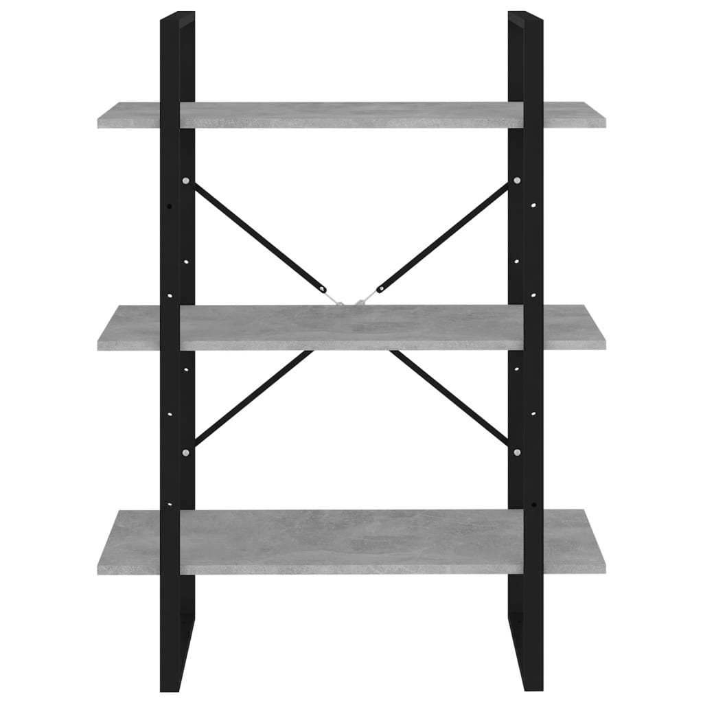 Kirjahylly betoninharmaa 80x30x105 cm lastulevy - Sisustajankoti.fi