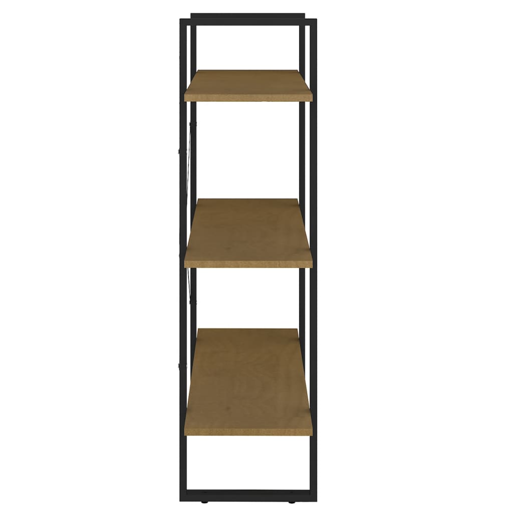 3-tasoinen kirjahylly ruskea 80x30x105 cm täysi mänty - Sisustajankoti.fi