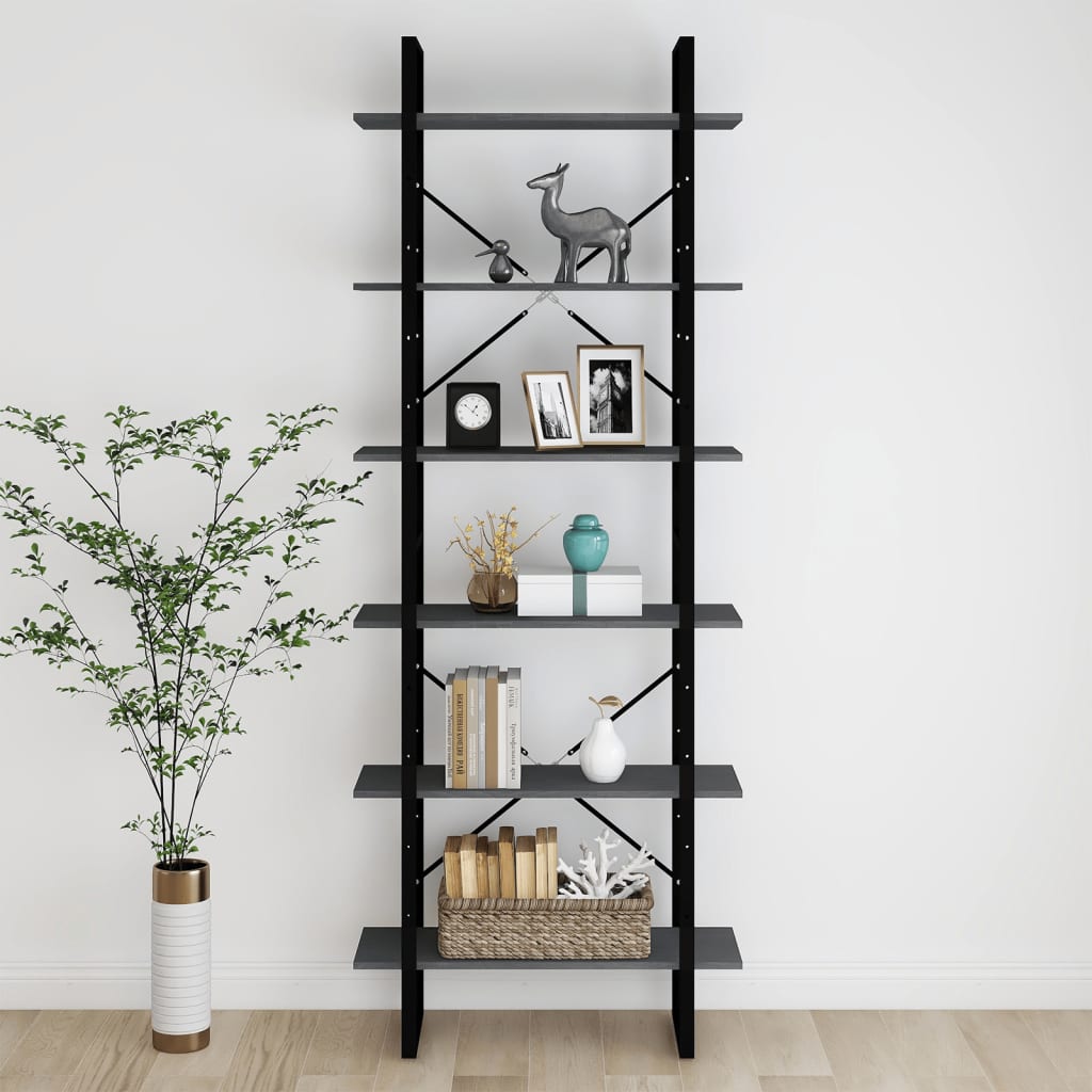 Korkea kaappi harmaa 80x30x210 cm täysi mänty - Sisustajankoti.fi