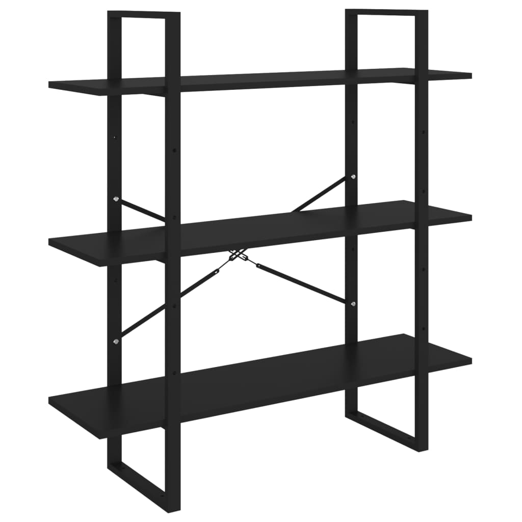 Kirjahylly musta 100x30x105 cm lastulevy - Sisustajankoti.fi