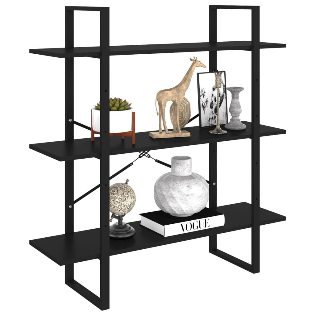 Kirjahylly musta 100x30x105 cm lastulevy - Sisustajankoti.fi