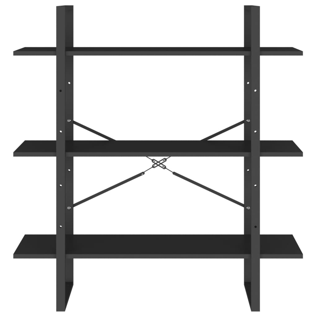 Kirjahylly musta 100x30x105 cm lastulevy - Sisustajankoti.fi