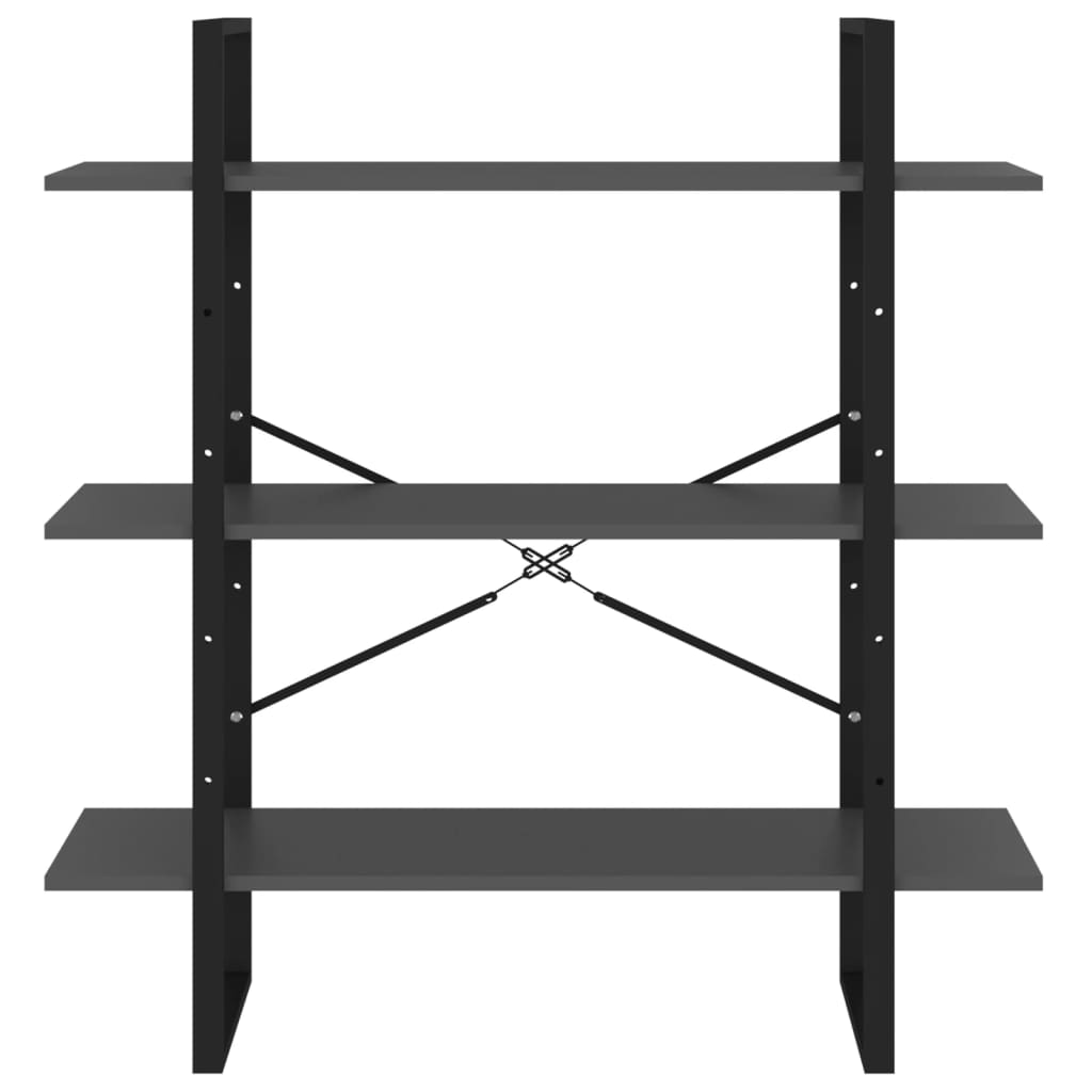 Kirjahylly betoninharmaa 100x30x105 cm lastulevy - Sisustajankoti.fi