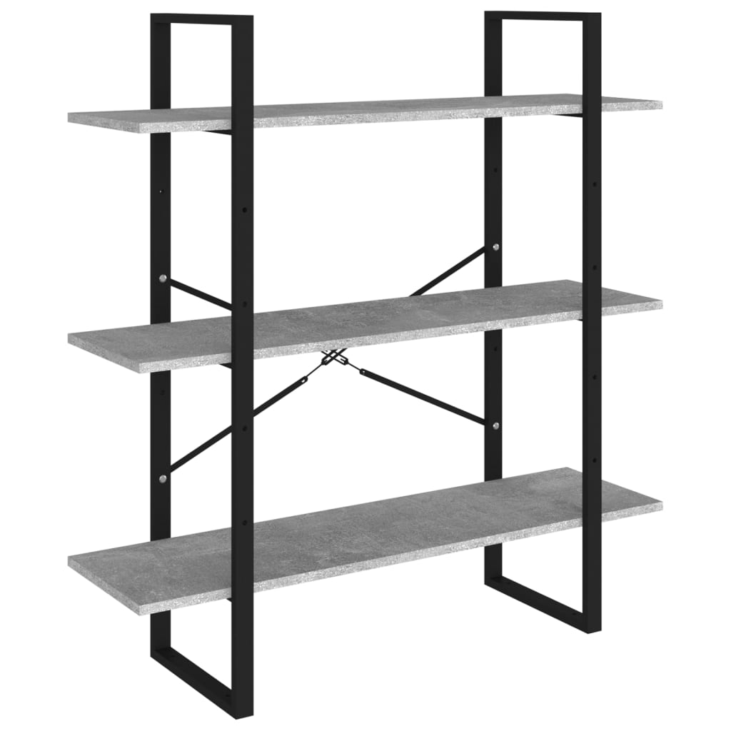 Kirjahylly betoninharmaa 100x30x105 cm lastulevy - Sisustajankoti.fi