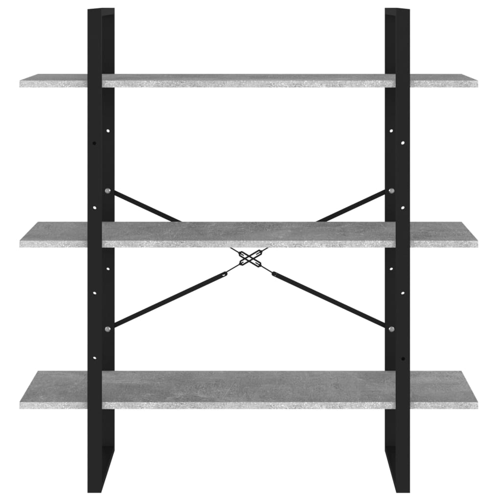 Kirjahylly betoninharmaa 100x30x105 cm lastulevy - Sisustajankoti.fi
