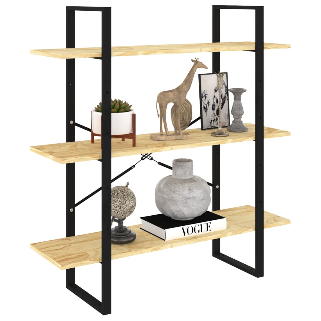 3-tasoinen kirjahylly 100x30x105 cm täysi mänty - Sisustajankoti.fi
