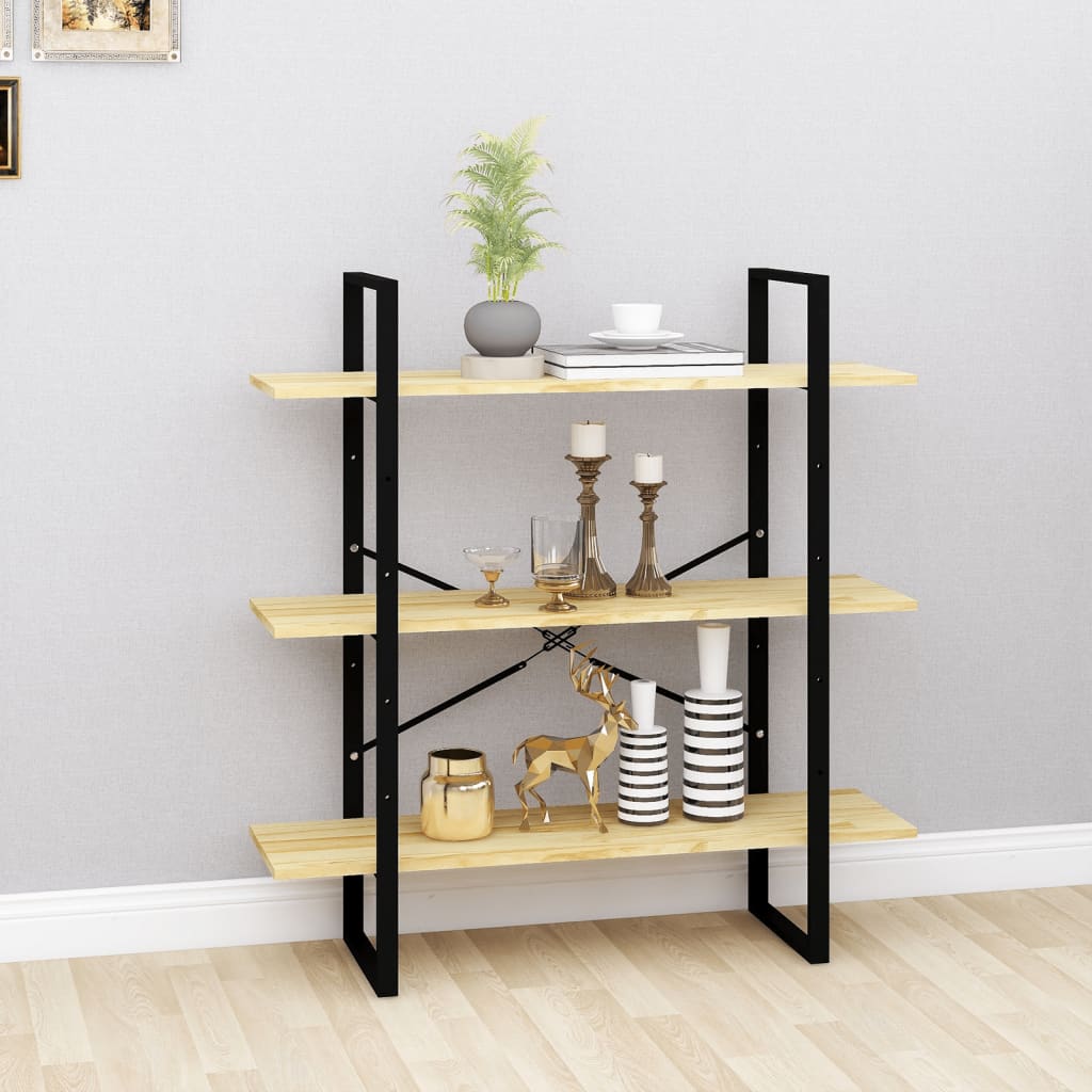 3-tasoinen kirjahylly 100x30x105 cm täysi mänty - Sisustajankoti.fi